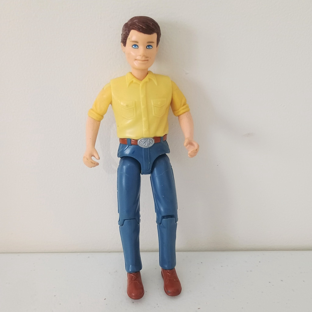 Vintage Fisher Price Loving Family Home & Stable Dollhouse Rider Dad